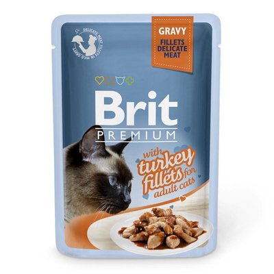 Корм Brit Premium консервований для котів з філе індички в соусі 85г 111251/531 фото