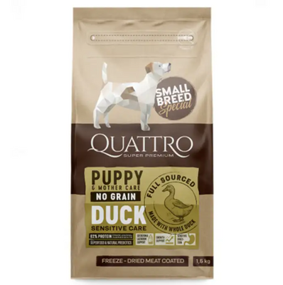 Quattro Puppy&Mother Duck Small Breed 7кг сухий корм з качкою для цуценят, вагітних та лактуючих самок дрібних порід 4770107253949 фото