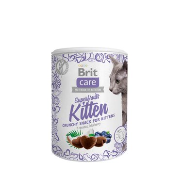 Ласощі для кошенят Brit Care Cat Snack Superfruits Kitten, курка 100 г 111268 фото