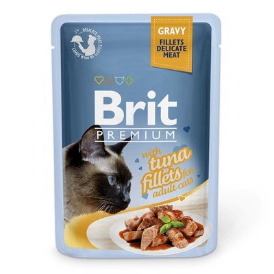 Корм Brit Premium консервований для котів з філе тунця в соусі 85г 111252/548 фото
