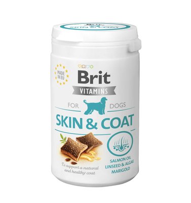 Вітаміни для собак Brit Vitamins Skin and Coat (112060) для шкіри і шерсті, 150 г 112060 фото