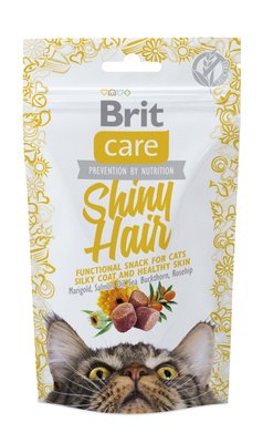 Функціональні ласощі Brit Care Shiny Hair з лососем для котів, 50г 111264/1388 фото