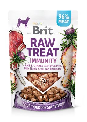 Ласощі для собак Brit Raw Treat freeze-dried Immunity для імунітету, ягня і курка, 40 г 112133 фото