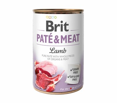 Вологий корм Brit Care Pate & Meat для собак, з ягням, 400 г 100861/100077/0441 фото