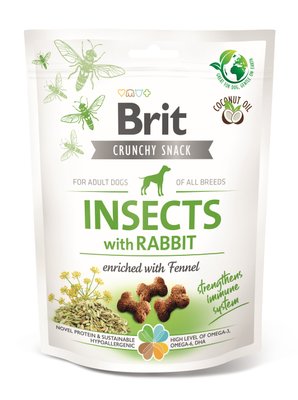 Ласощі для собак Brit Care Dog Crunchy Cracker Insects для імунітету, комахи, кролик і фенхель, 200 г 100623 фото