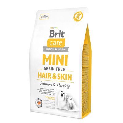 Сухий корм Brit Care GF Mini Hair & Skin для собак мініатюрних порід, для шкіри та шерсті, з лососем та оселедцем, 2кг 170782/0220 фото