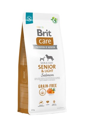 Сухий корм Brit Care Dog Grain-free Senior & Light для старіючих собак, беззерновий з лососем, 12кг 172207 фото