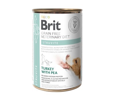 Вологий корм Brit GF VetDiet Struvite для собак, при сечокам'яній хворобі, індичка та горошок, 400г 100279/6078 фото