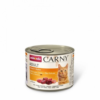 Вологий корм Animonda Carny для дорослих котів, з яловичиною та куркою, 200г AM-83703 фото