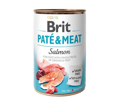 Вологий корм Brit Care Pate & Meat для собак, з лососем, 400 г 100864/100071/0267 фото