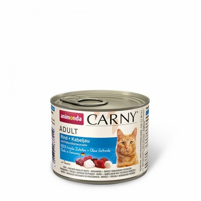 Вологий корм Animonda Carny для дорослих котів, з яловичиною, тріскою та коренем петрушки, 200г AM-83701 фото