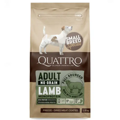 Quattro Adult Lamb Small Breed 1,5кг сухий корм з ягням для дорослих собак дрібних порід 4770107253833 фото