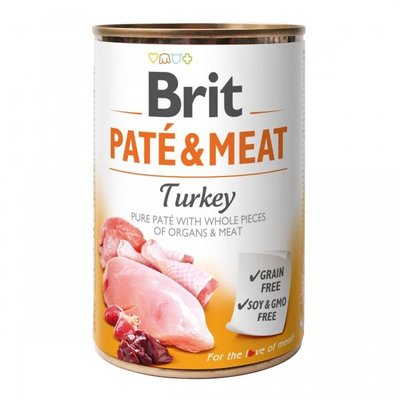 Вологий корм Brit Care Pate & Meat для собак, з індичкою, 400 г 100865/100074/0298 фото