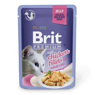 Корм Brit Premium консервований для котів з філе курки в желе 85г 111240/463 фото