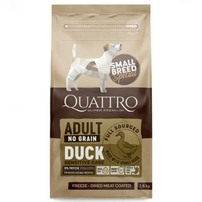 Quattro Adult Duck Small Breed 150г сухий корм з качкою для дорослих собак дрібних порід 4770107254441 фото