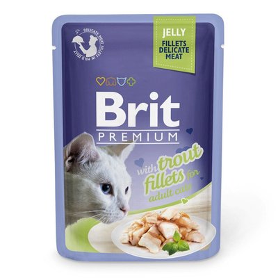 Корм Brit Premium консервований для котів з філе форелі в желе 85г 111243/494 фото