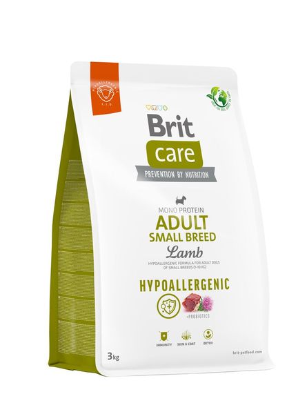 Корм для собак малих порід Brit Care Dog Hypoallergenic Adult Small Breed гіпоалергенний з ягням, 3кг 172650 фото