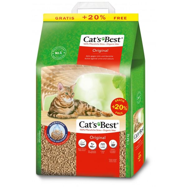 Наповнювач Cat’s Best Original для котячого туалету, деревний, 10+2л/5.2кг JRS319116/1163 фото