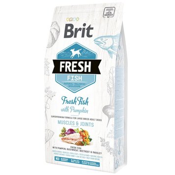 Сухий корм Brit Fresh для дорослих собак великих порід, для м'язів та суглобів, з рибою та гарбузом, 2,5 кг 170994 /0786 фото
