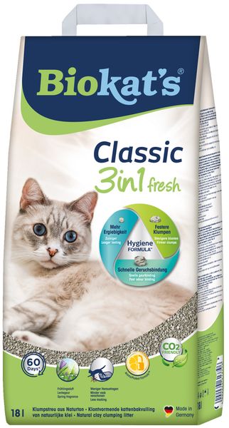 Наповнювач Biokats Classic Fresh 3in1 для котячого туалету, бентонітовий, 18 л G-613796 фото