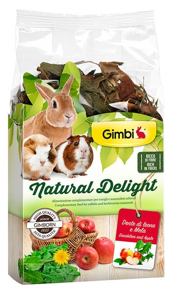 Трав'яний мікс GimBi Natural Delight для гризунів, кульбаба і яблука, 100 г 2.210162/14800 фото