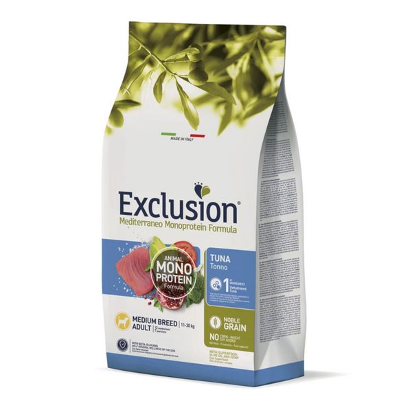 Сухий корм Exclusion Adult Tuna Medium Breed 3 кг, для дорослих собак середніх порід із тунцем 8011259003140 фото