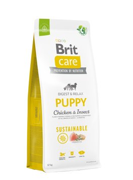 Сухий корм Brit Care Dog Sustainable Puppy для цуценят, з куркою та комахами, 12кг 172171 фото