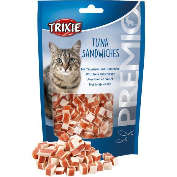 Ласощі Trixie Premio Tuna Sandwiches для котів кубики з тунцем і куркою 50 г 42731 фото