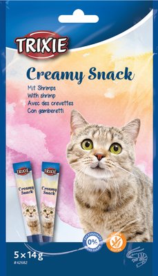 Ласощі Trixie Creamy Snacks для котів з тунцем і креветками 5 шт х 14 г 42682 фото