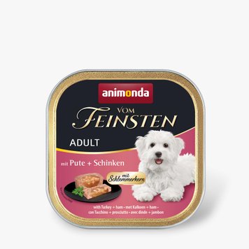 Корм вологий для собак Animonda Vom Feinsten gourme Adult with Turkey+Ham з індичкою і шинкою, 150 г 82302UT/82332 фото