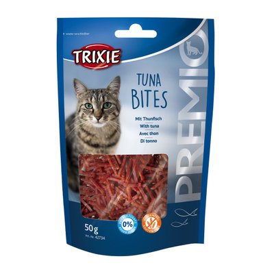 Ласощі Trixie Premio Tuna Bites для котів шматочки з тунцем і куркою 50 г 42734 фото
