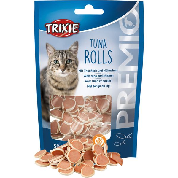Ласощі Trixie Premio Tuna Rolls для котів шматочки з тунцем та куркою 50 г 42732 фото