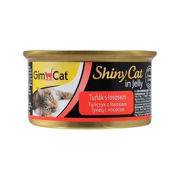Вологий корм GimCat Shiny Cat для котів, з тунцем та лососем, 70 г G-414317 /195 фото