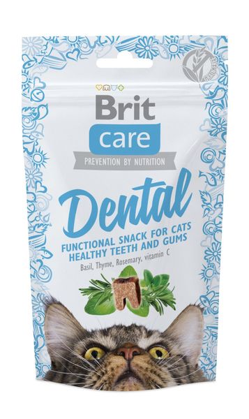 Функціональні ласощі Brit Care Dental з індичкою для котів, 50г 111263/1371 фото