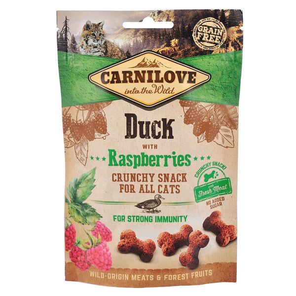 Ласощі Carnilove Cat Crunchy Snack для котів, качка та малина, 50 г 100411/7199 фото