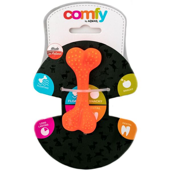 Іграшка Comfy Кістка з виступами для собак, 8.5 см (гума, помаранчевий) 113382 фото