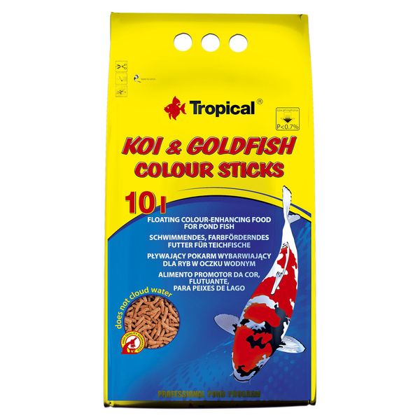 Сухий корм Tropical Koi & Goldfish Colour Sticks для ставкових риб, 800 г (палички) 40656 пакет фото