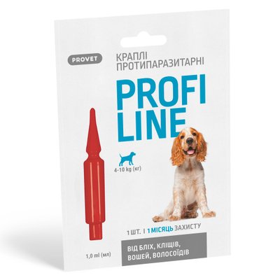 Краплі Provet Profiline для собак 4-10 кг, 1 піпетка 1,0 мл (інсектоакарицид) PR243108 фото