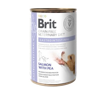 Вологий корм Brit GF VetDiet Gastrointestinal для собак, при проблемах з травленням, лосось та горошок, 400г 100287 фото