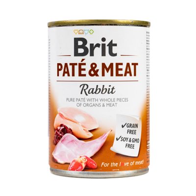 Вологий корм Brit Care Pate & Meat для собак, з кроликом, 400 г 100863/100076/0311 фото