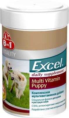 Вітаміни 8in1 Excel «Multi Vitamin Puppy» для цуценят та молодих собак, 100 шт (мультивітамін) 660433 /108634 фото