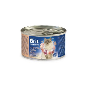 Вологий корм Brit Premium by Nature для котів, з куркою та рисом, 200 г 100618/5056 фото