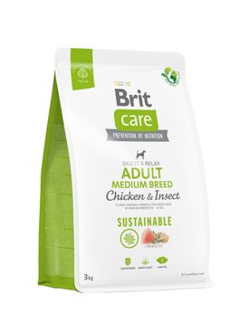 Сухий корм Brit Care Dog Sustainable Adult Medium Breed для собак середніх порід, з куркою та комахами, 3кг 172176 фото