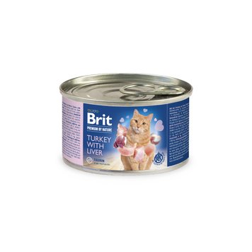 Вологий корм Brit Premium by Nature для котів, з індичкою та печінкою, 200 г 100619/5124 фото