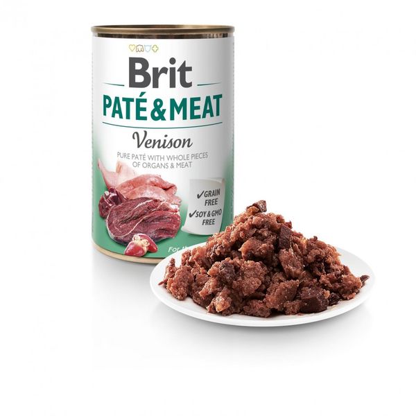 Вологий корм Brit Care Pate & Meat для собак, з олениною, 400 г 100866/100078/0328 фото