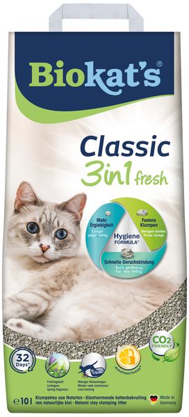 Наповнювач Biokats Classic Fresh 3in1 для котячого туалету, бентонітовий, 10 л G-613314/614212 фото