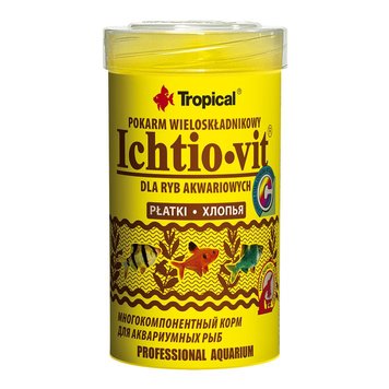 Сухий корм Tropical Ichtio-Vit для всіх акваріумних риб, 20 г (пластівці) 77003 фото