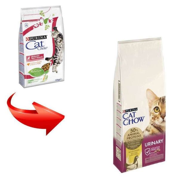 Сухий корм Cat Chow Urinary Tract Health 15 кг, з куркою для котів, призначений для підтримки здоров'я сечовивідних шляхів 5997204514424 фото