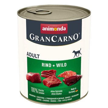 Вологий корм Animonda GranCarno для дорослих собак, з яловичиною та дичиною, 800 г AM-82745 фото