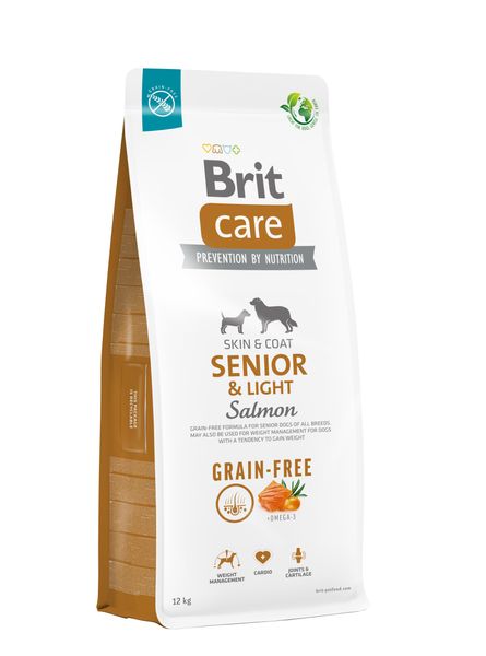 Сухий корм Brit Care Dog Grain-free Senior & Light для старіючих собак, беззерновий з лососем, 12кг 172207 фото